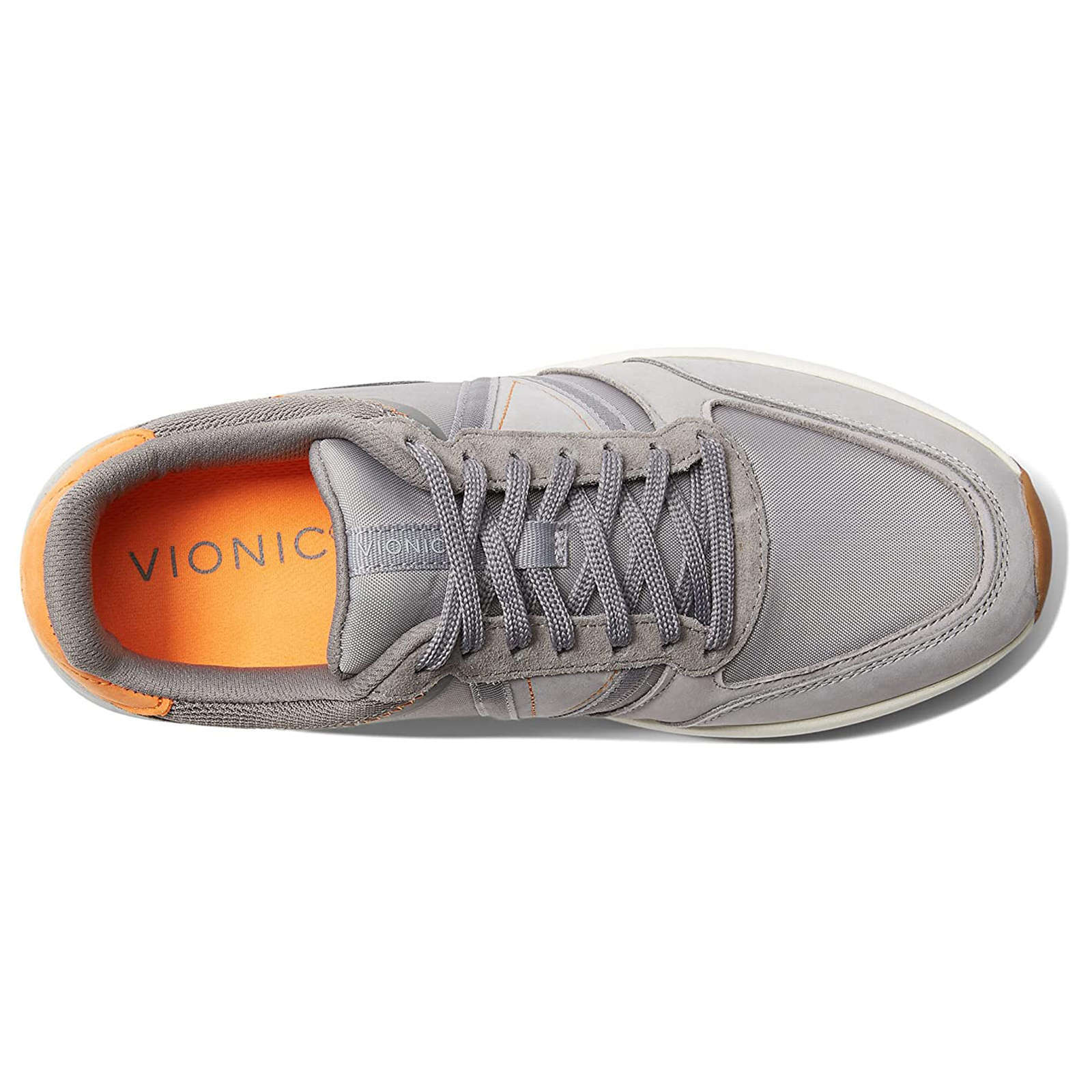 Vionic Bradey Leather Textile Mens Sneakers#color_vapor charcoal