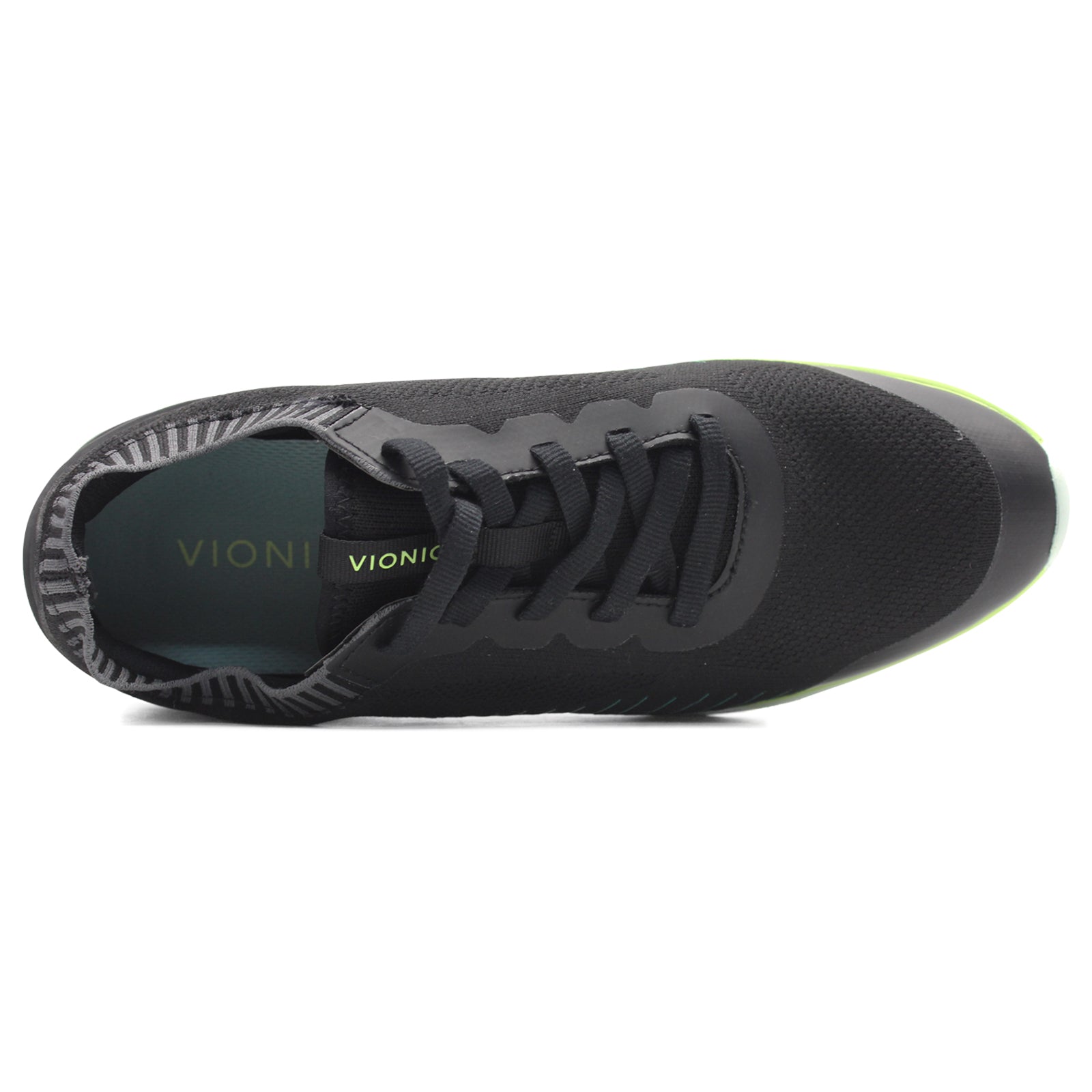 Vionic Embolden EMBOLDEN-BLK Synthetic Textile Womens Trainers - Black Pale Lime - 39#color_black pale lime