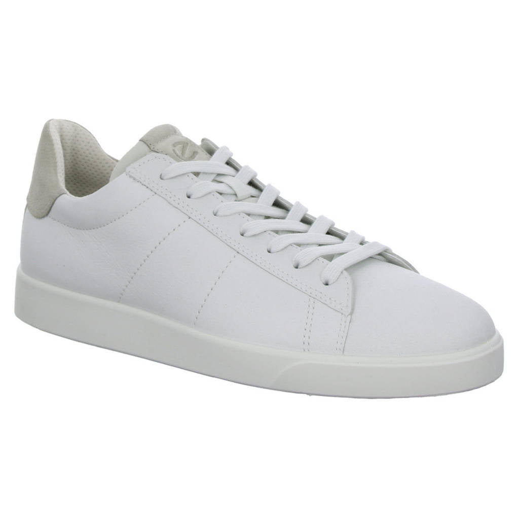 Ecco Street Lite Leather Mens Shoes#color_white gravel