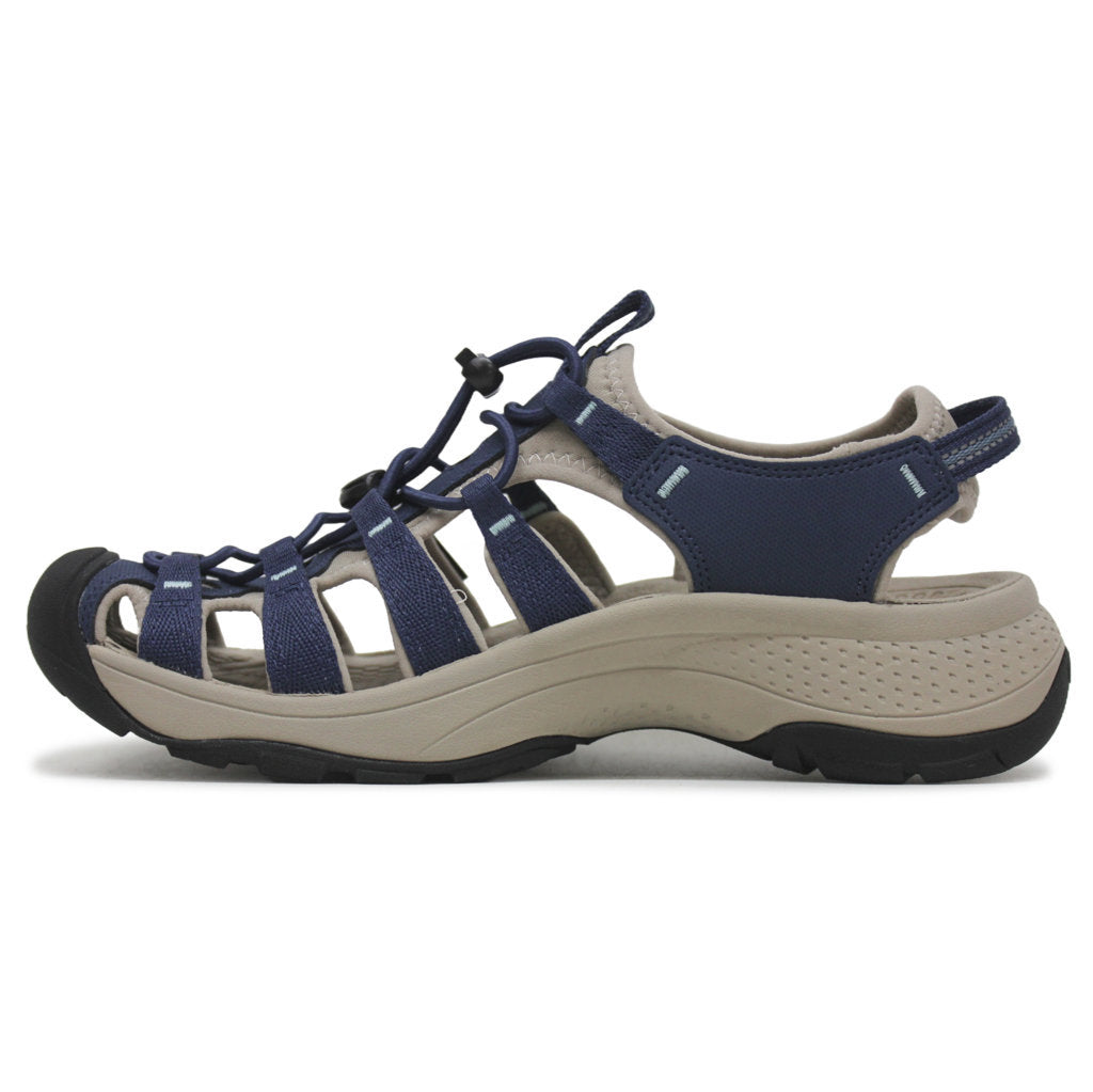 Keen Astoria West Textile Synthetic Womens Sandals#color_naval academy reef waters