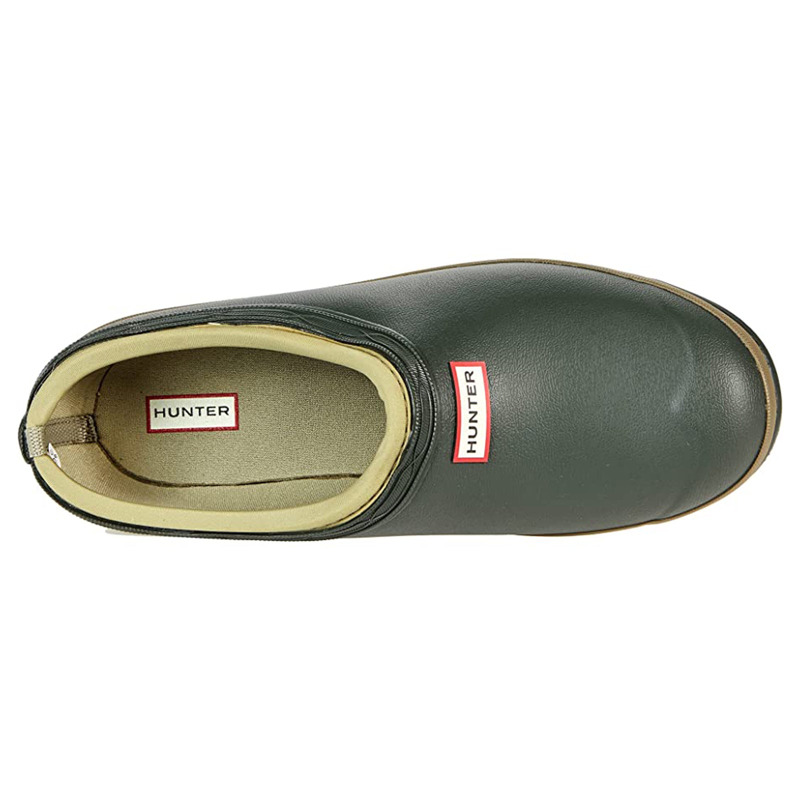 Hunter Gardener Clog Rubber Womens Shoes#color_dark olive clay