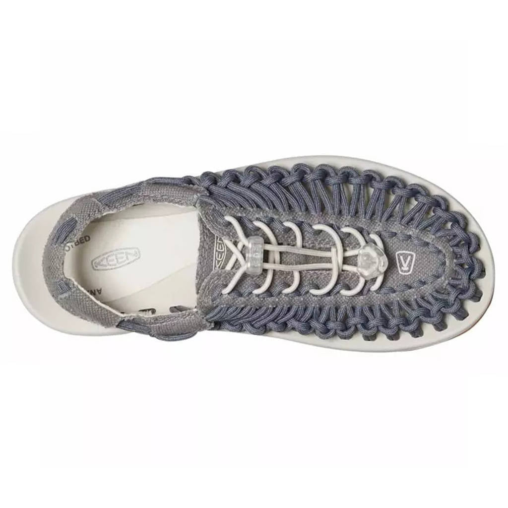 Keen Uneek Canvas Textile Womens Sandals#color_steel grey birch