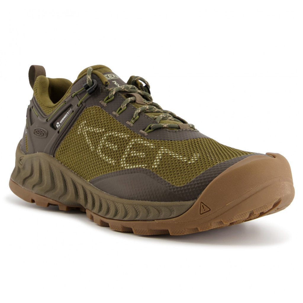 Keen NXIS EVO Mesh Men's Lightweight Waterproof Hiking Sneakers#color_dark olive black olive