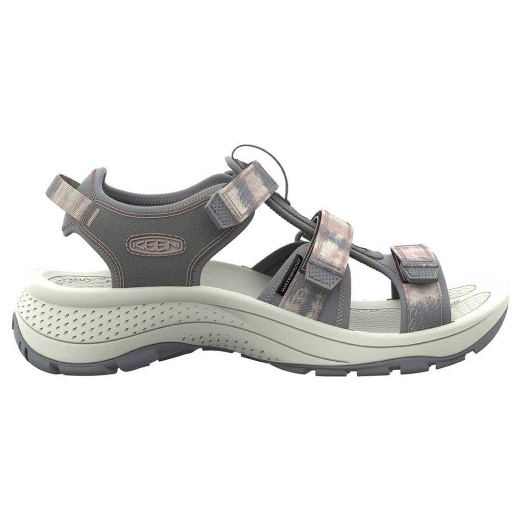 Keen Astoria West Open Toe Textile Synthetic Womens Sandals#color_fawn tie dye