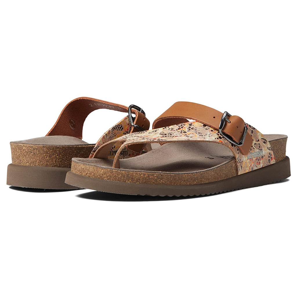 Mephisto Helen Mix Printed Leather Womens Sandals#color_sand