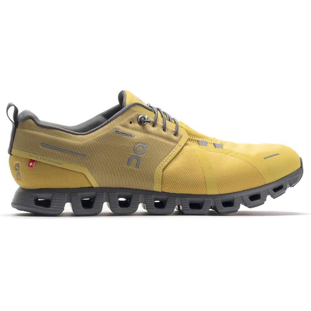 On Cloud 5 Waterproof Textile Synthetic Mens Sneakers#color_mustard rock