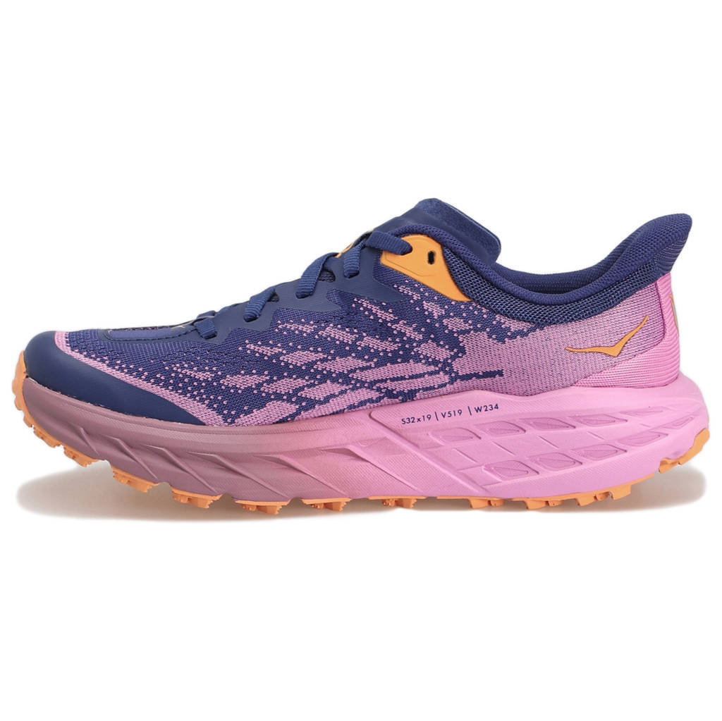 Hoka One One Speedgoat 5 Textile Synthetic Womens Sneakers#color_bellwether blue cyclamen