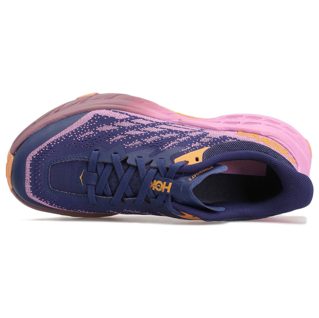 Hoka One One Speedgoat 5 Textile Synthetic Womens Sneakers#color_bellwether blue cyclamen