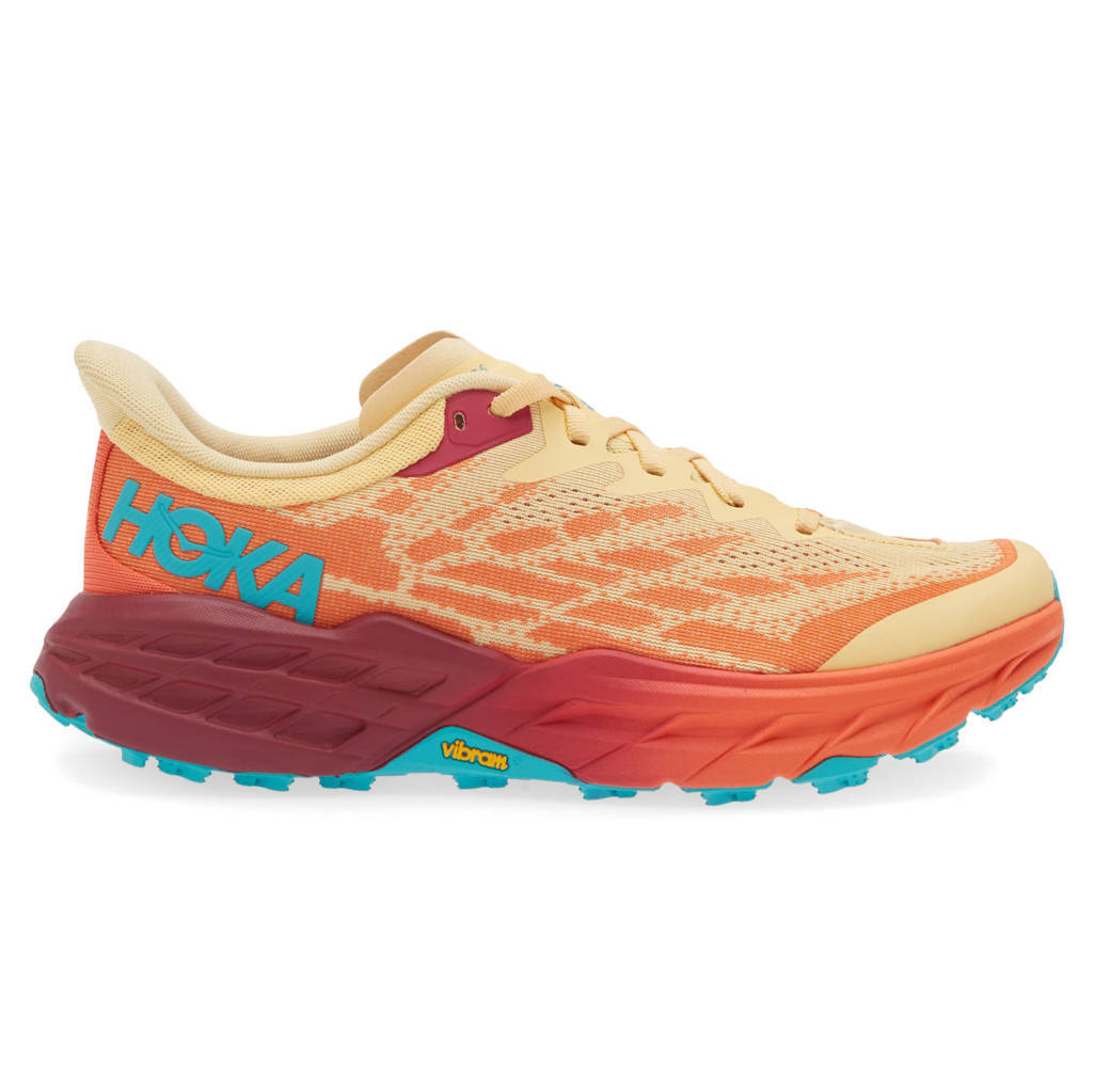 Hoka One One Speedgoat 5 Textile Synthetic Womens Sneakers#color_impala flame