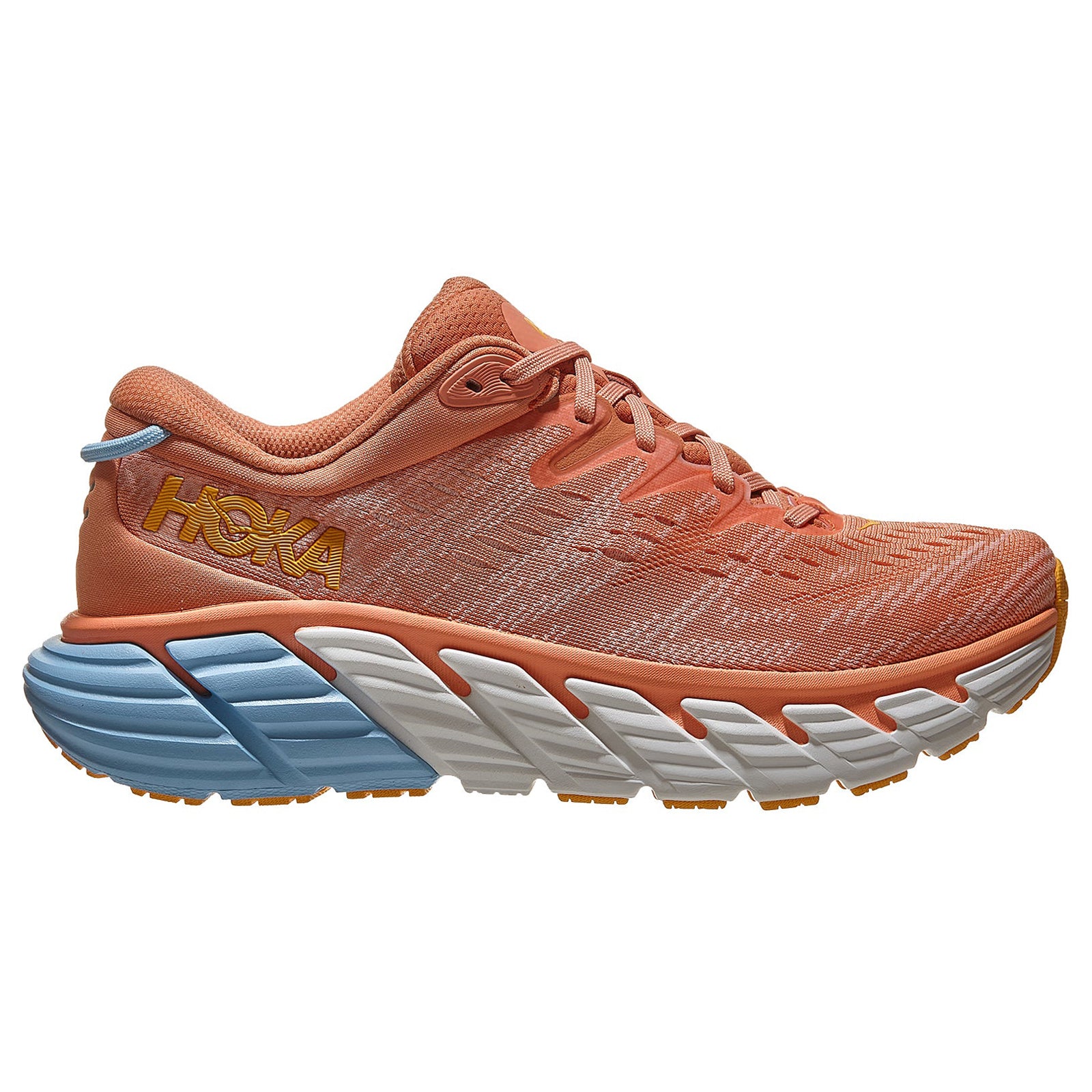 Hoka One One Gaviota 4 Mesh Women's Low-Top Road Running Sneakers#color_shell coral peach parfait