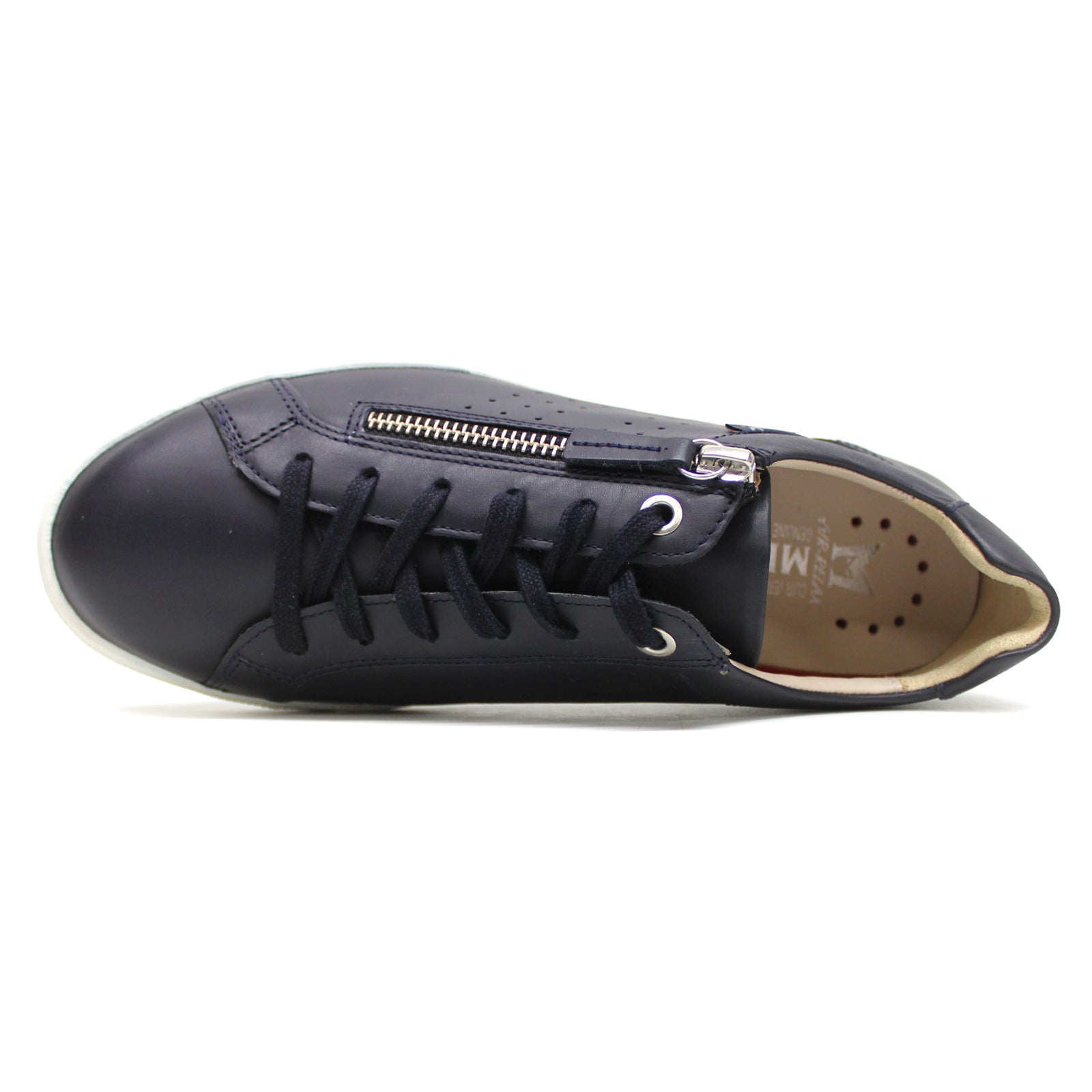 Mephisto Nikita Leather Womens Sneakers#color_navy