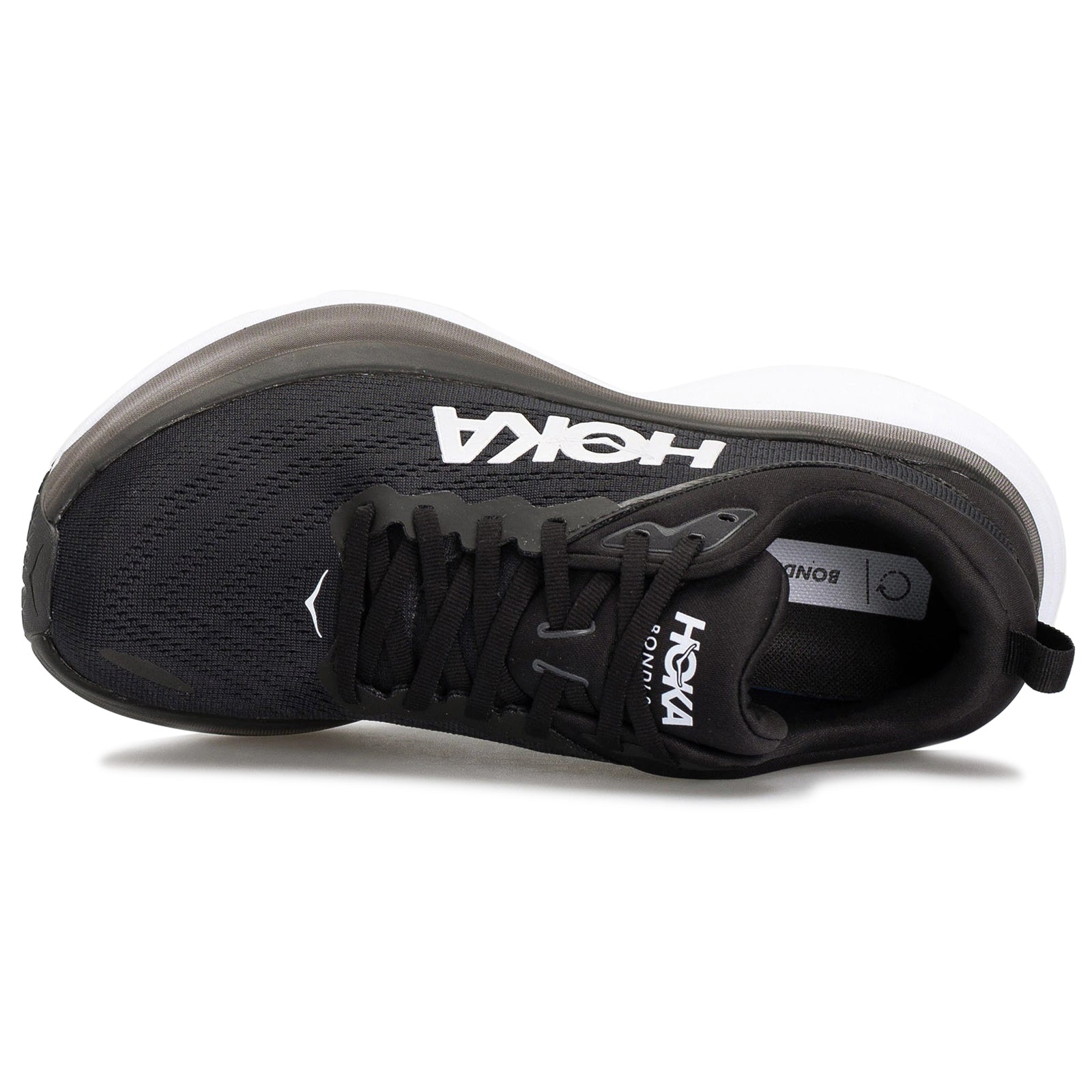 Hoka Bondi 8 1123202-BWHT Textile Mens Trainers - Black White - 13.5#color_black white