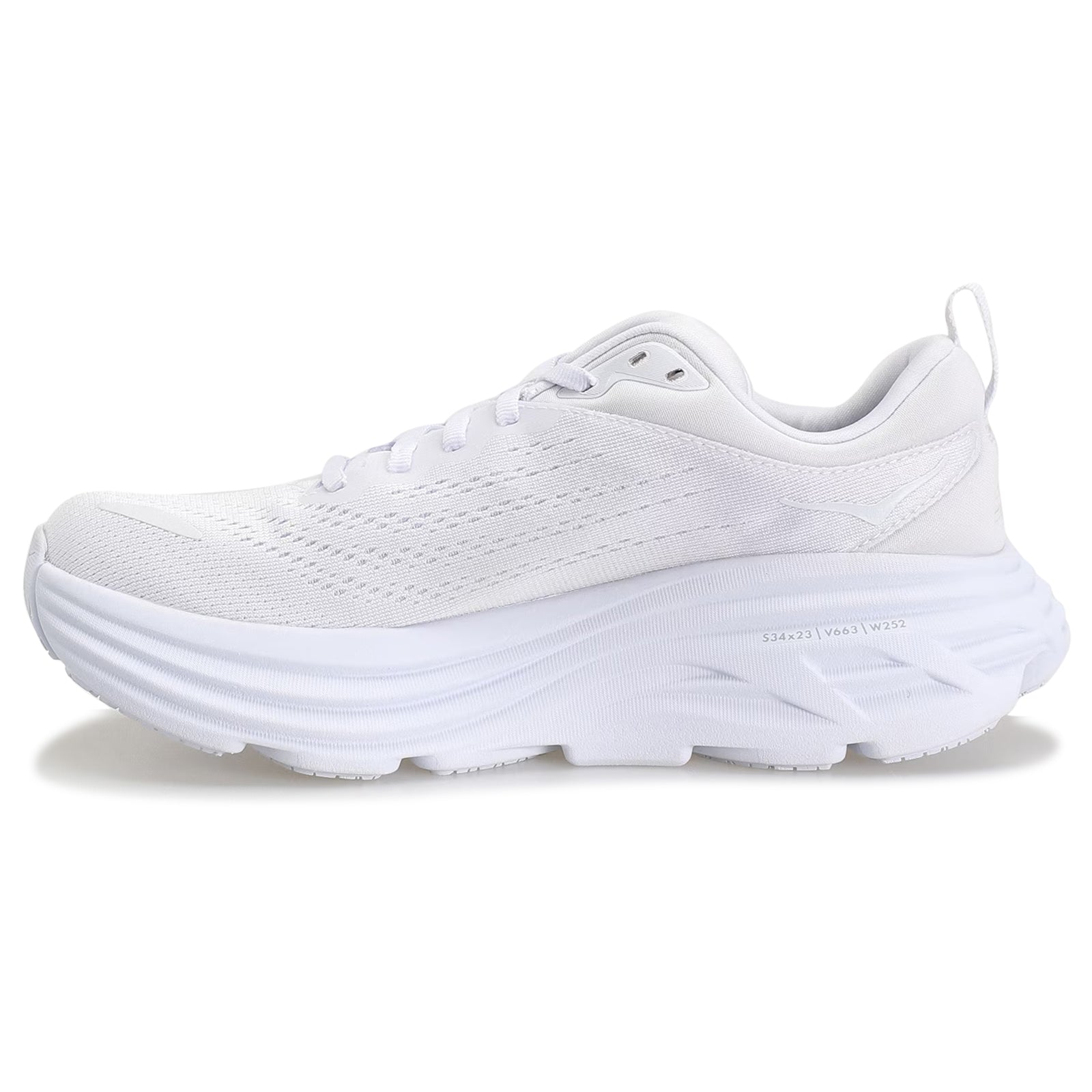 Hoka Bondi 8 1123202-WWH Textile Mens Trainers - White White - 8#color_white white