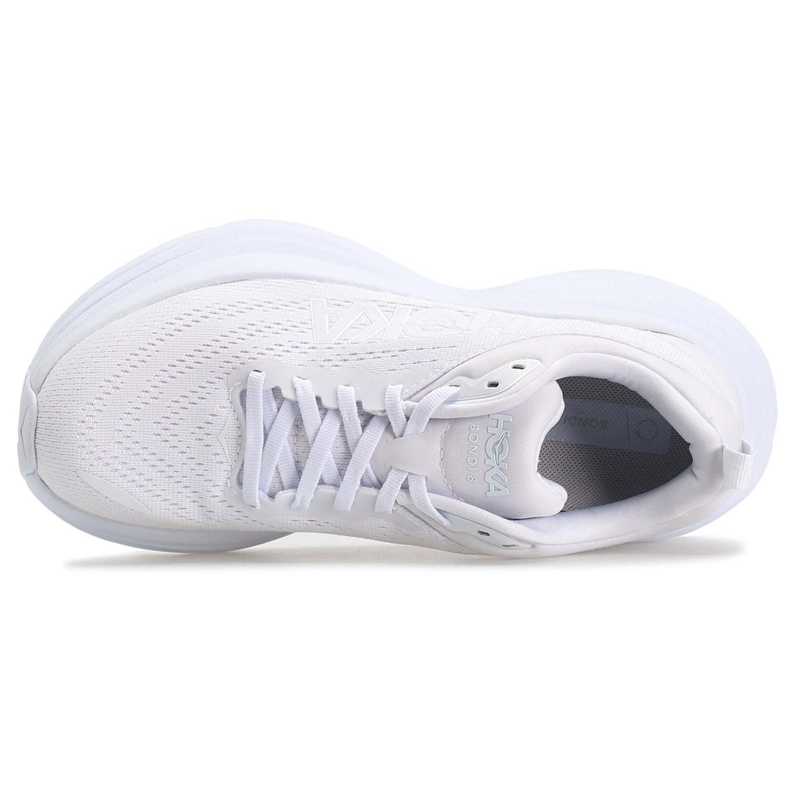 Hoka Bondi 8 1123202-WWH Textile Mens Trainers - White White - 8#color_white white