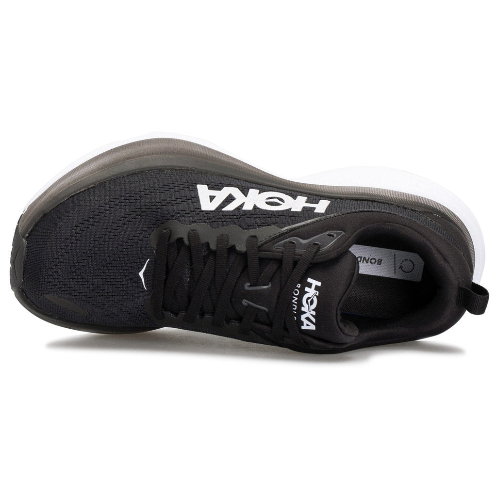 Hoka One One Bondi 8 Textile Womens Sneakers#color_black white