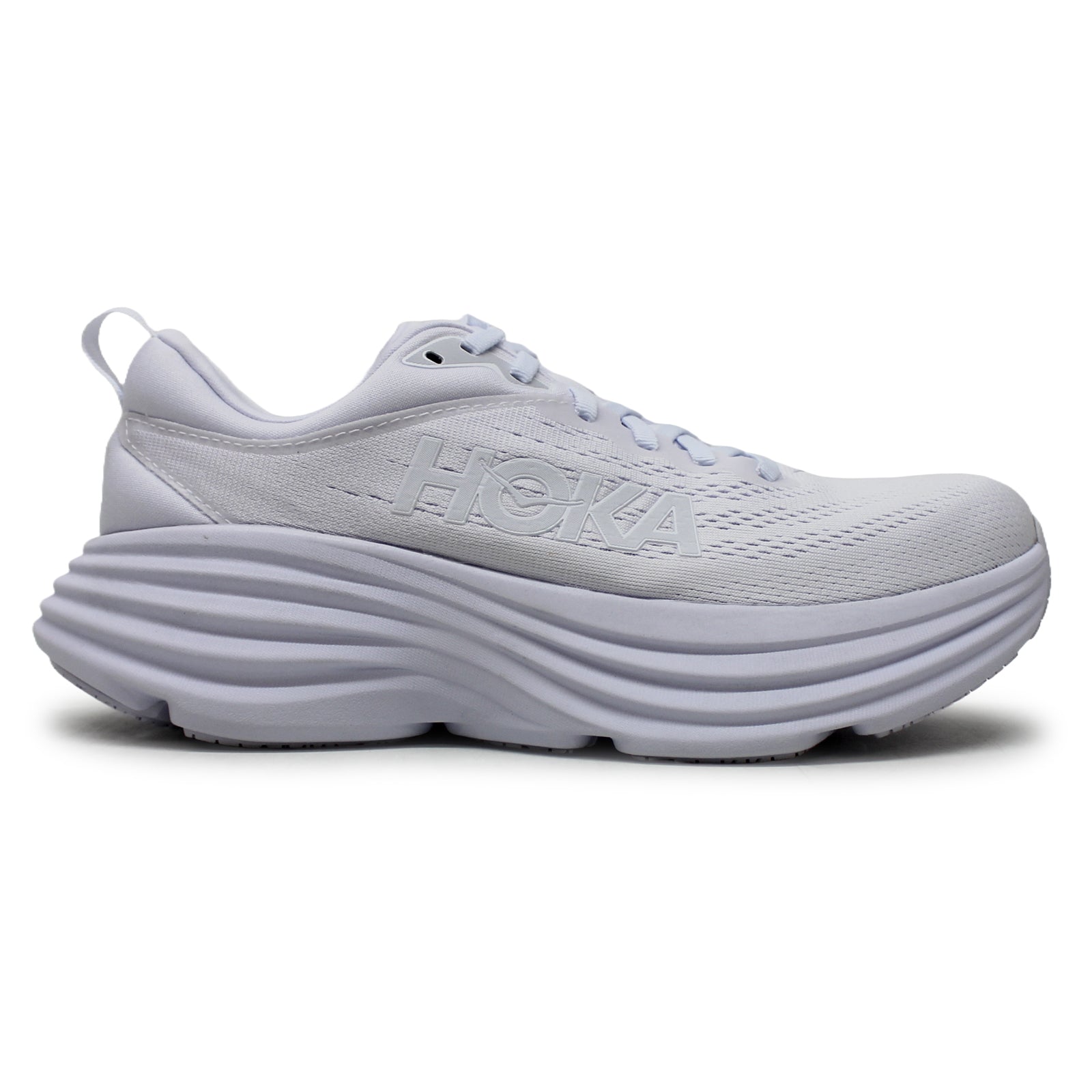 Hoka Bondi 8 1127952-WWH Textile Womens Trainers - White White - 6#color_white white