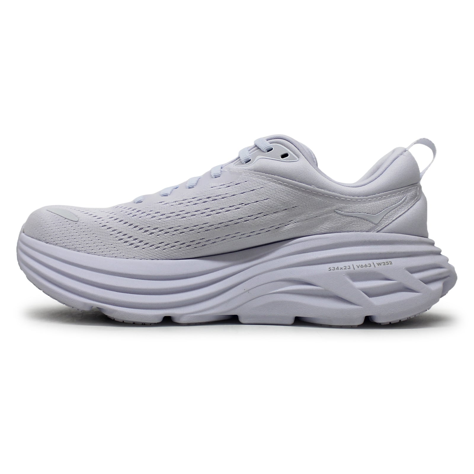 Hoka Bondi 8 1127952-WWH Textile Womens Trainers - White White - 6#color_white white