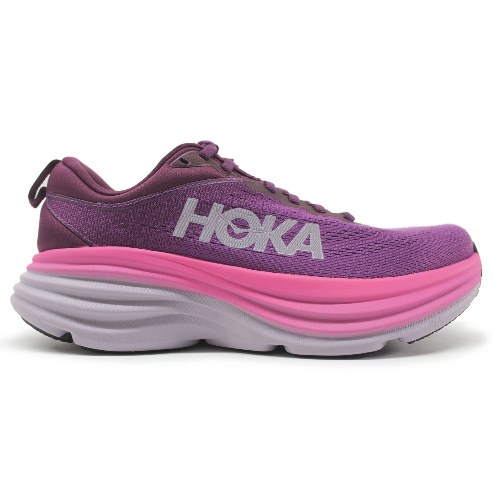 Hoka Bondi 8 1127952-BGWN Textile Womens Trainers - Beautyberry Grape Wine - 6#color_beautyberry grape wine