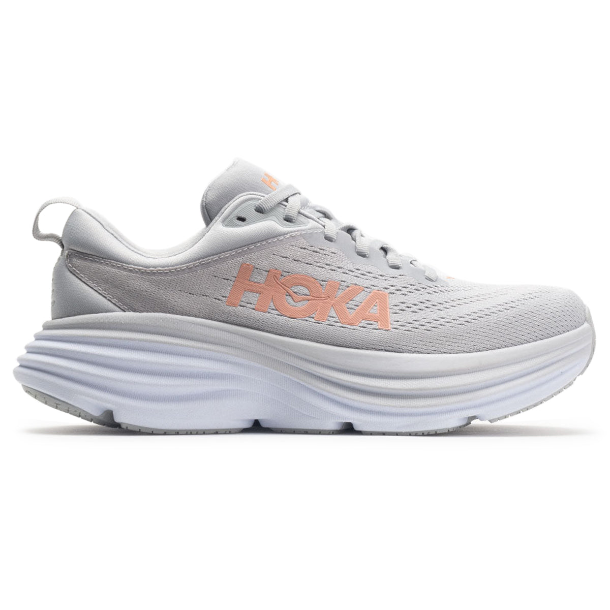 Hoka Bondi 8 1127952-HMLR Textile Womens Trainers - Harbor Mist Lunar Rock - 5.5#color_harbor mist lunar rock