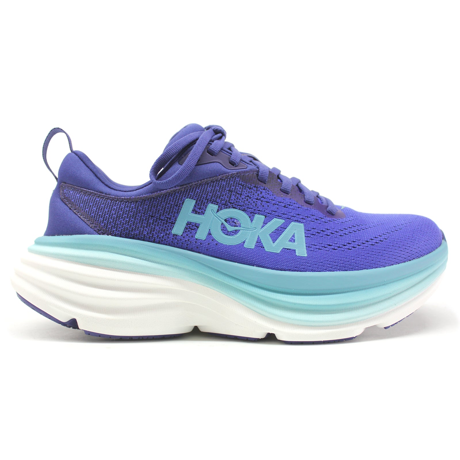 Hoka Bondi 8 1127952-BBES Textile Womens Trainers - Bellweather Blue Evening Sky - 10.5#color_bellweather blue evening sky