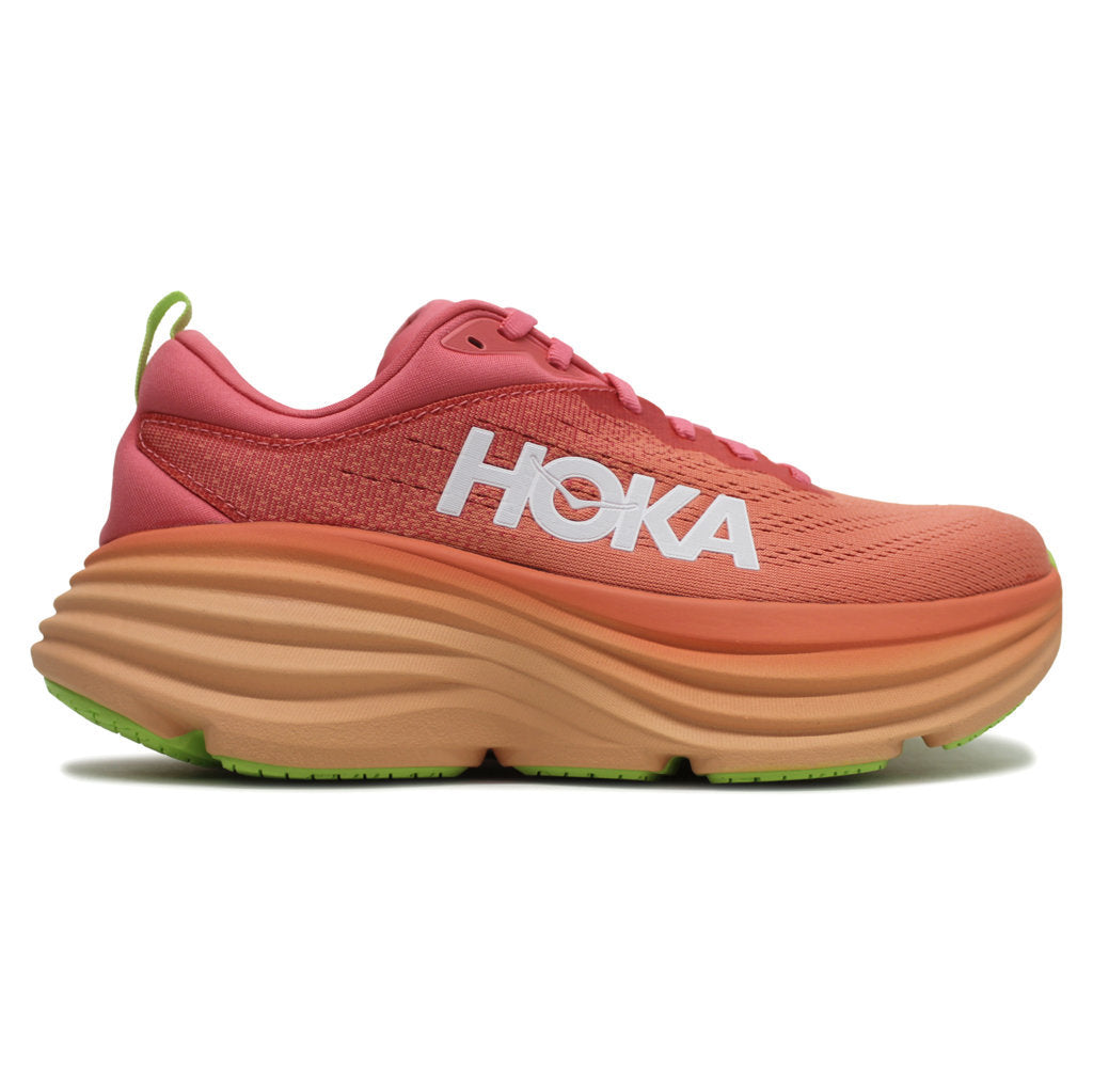 Hoka One One Bondi 8 Textile Womens Sneakers#color_coral papaya