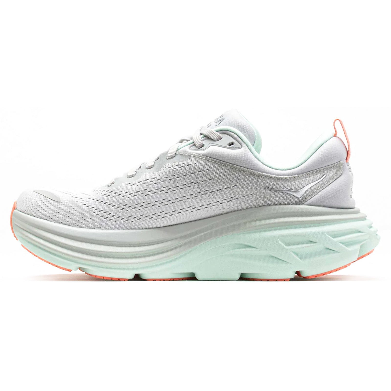 Hoka Bondi 8 Textile Womens Trainers#color_stardust aqua breeze