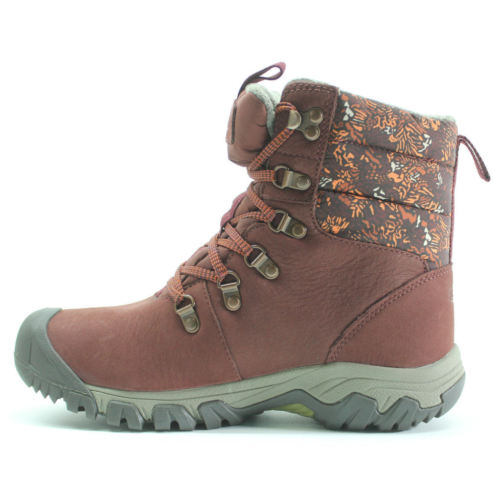 Keen Greta Leather Textile Insulated Women's Winter Hiking Boots#color_baked clay