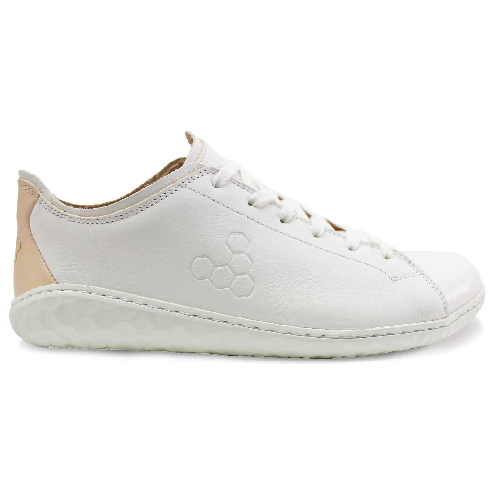 Vivobarefoot Geo Court III Leather Womens Sneakers#color_off white pink