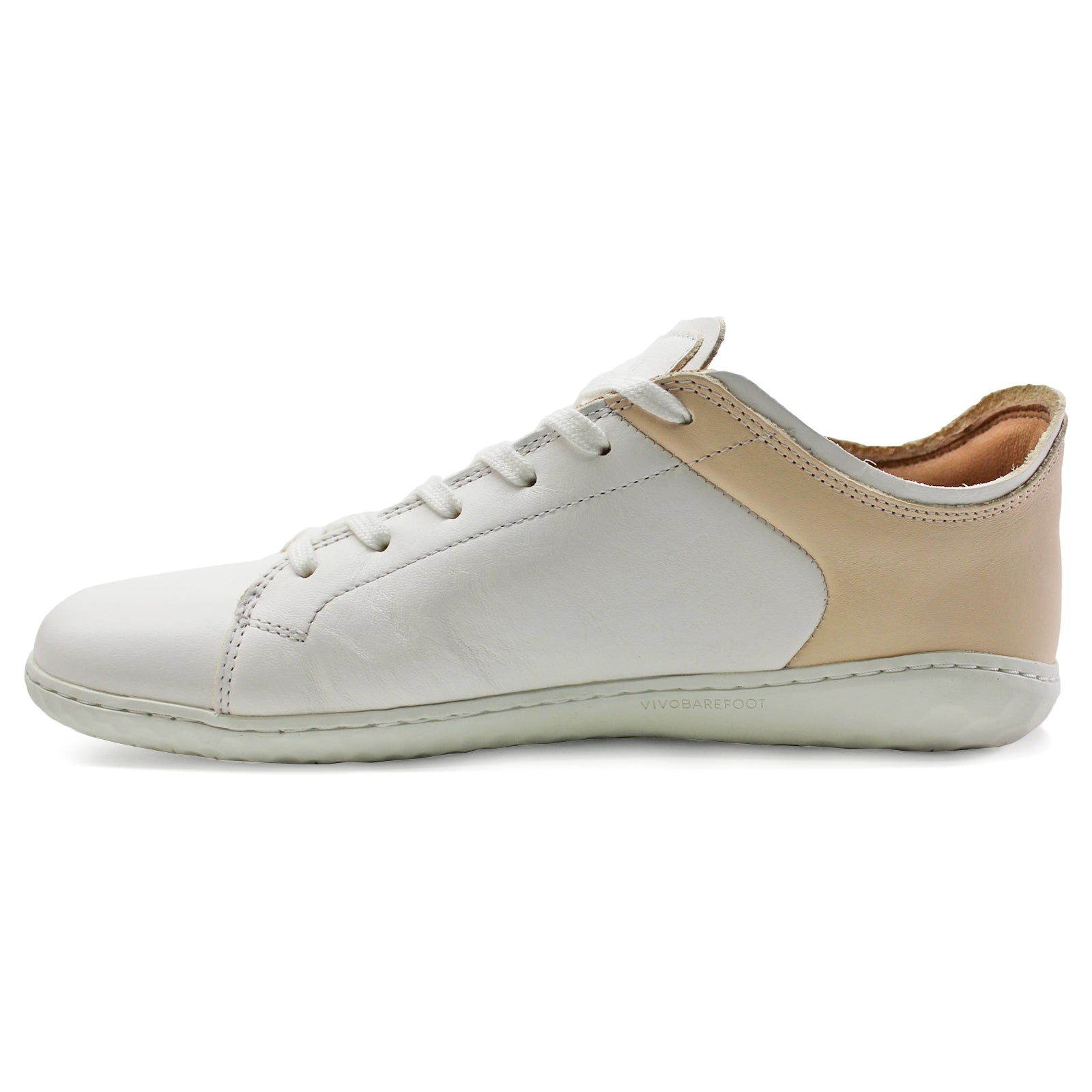 Vivobarefoot Geo Court III Leather Womens Sneakers#color_off white pink