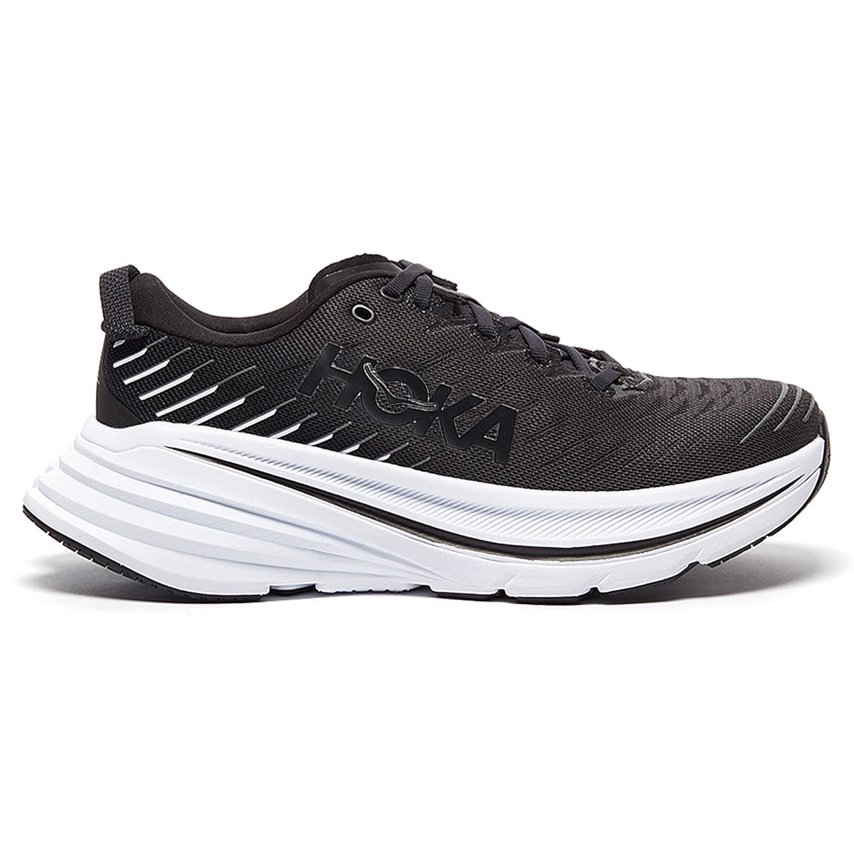 Hoka Bondi X 1113512-BWHT Textile Synthetic Mens Trainers - Black White - 11#color_black white