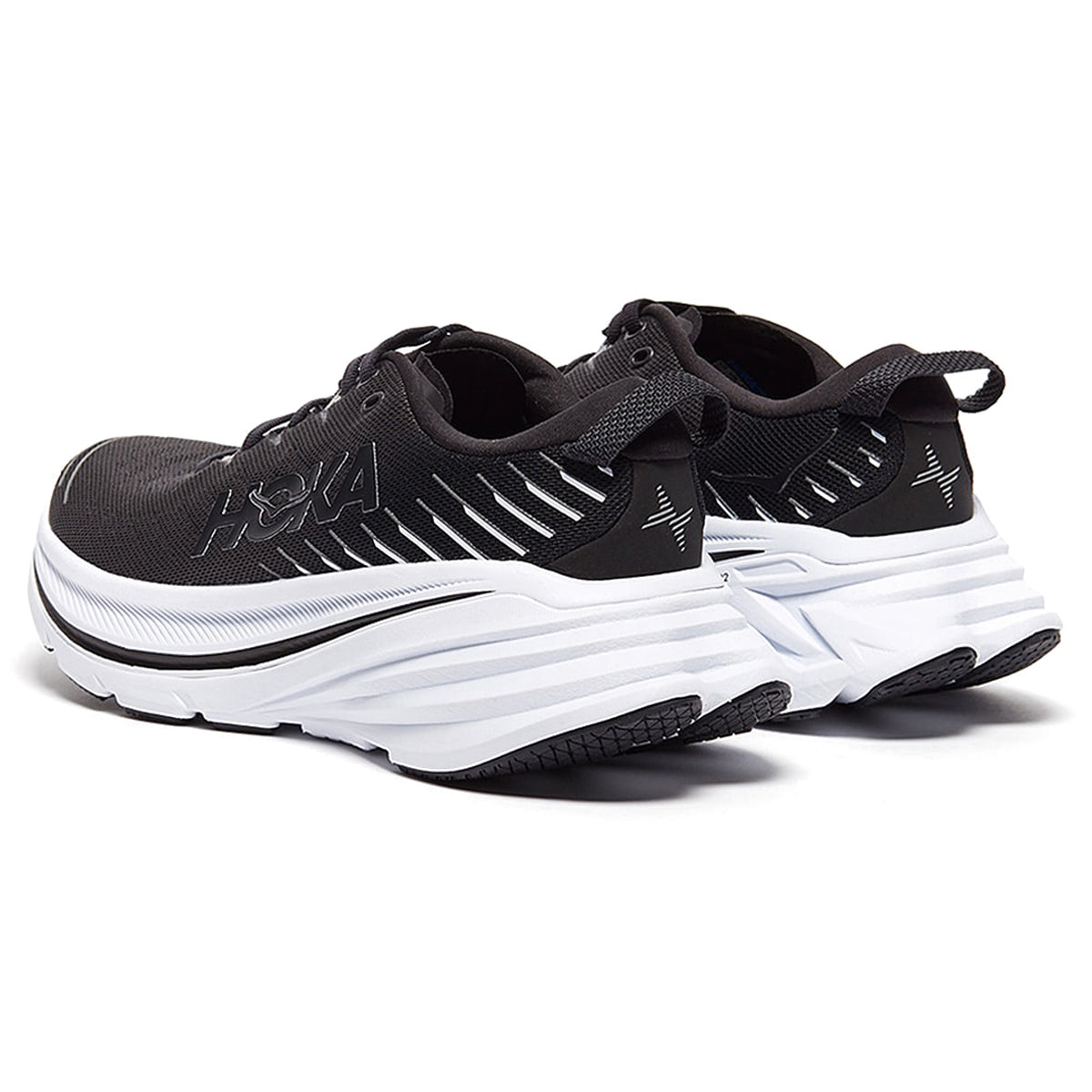 Hoka Bondi X 1113512-BWHT Textile Synthetic Mens Trainers - Black White - 11#color_black white