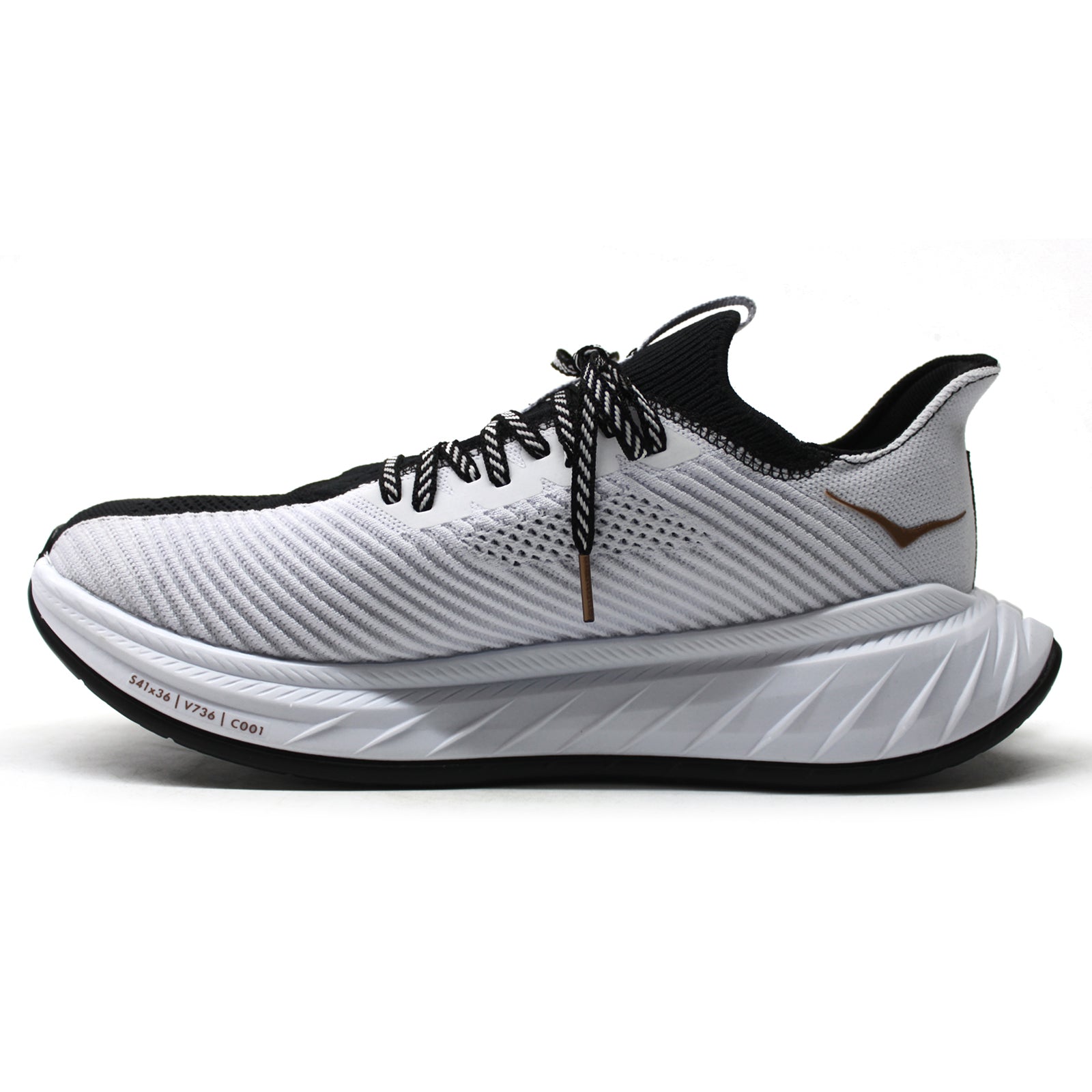 Hoka Carbon X 3 1123192-BWHT Textile Mens Trainers - Black White - 9#color_black white