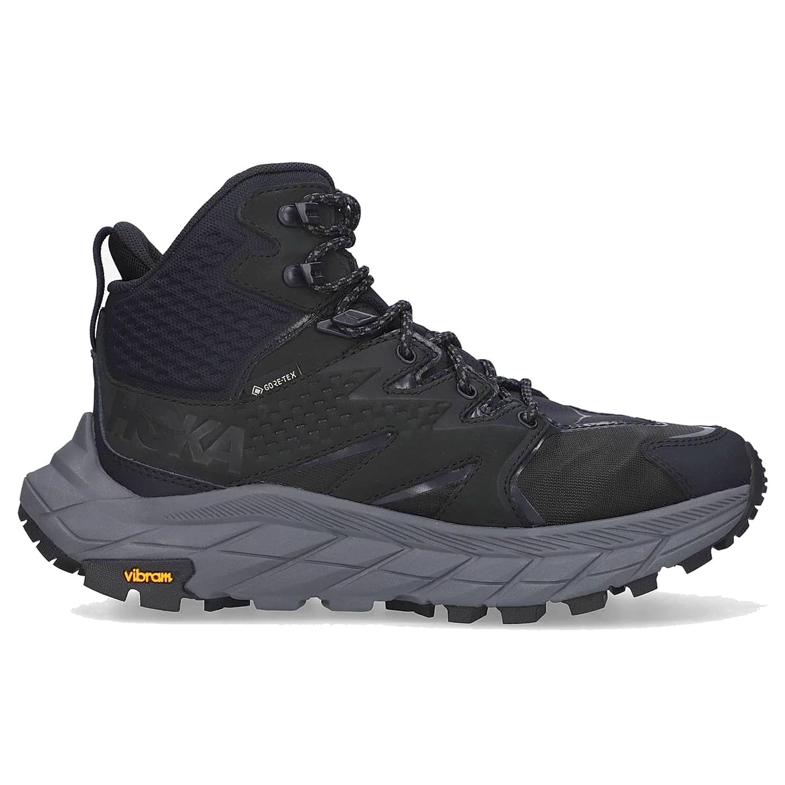 Hoka Anacapa Mid GTX 1119372-BBLC Leather Womens Trainers - Black Black - 4#color_black black