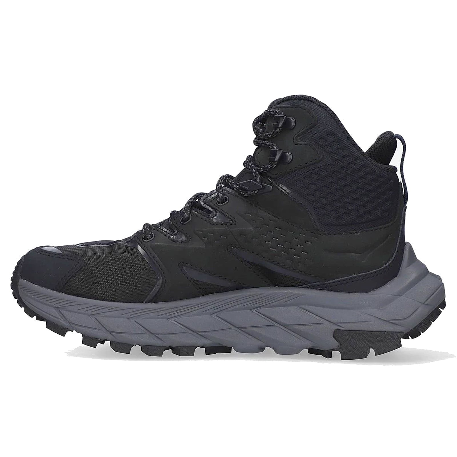 Hoka Anacapa Mid GTX 1119372-BBLC Leather Womens Trainers - Black Black - 4#color_black black