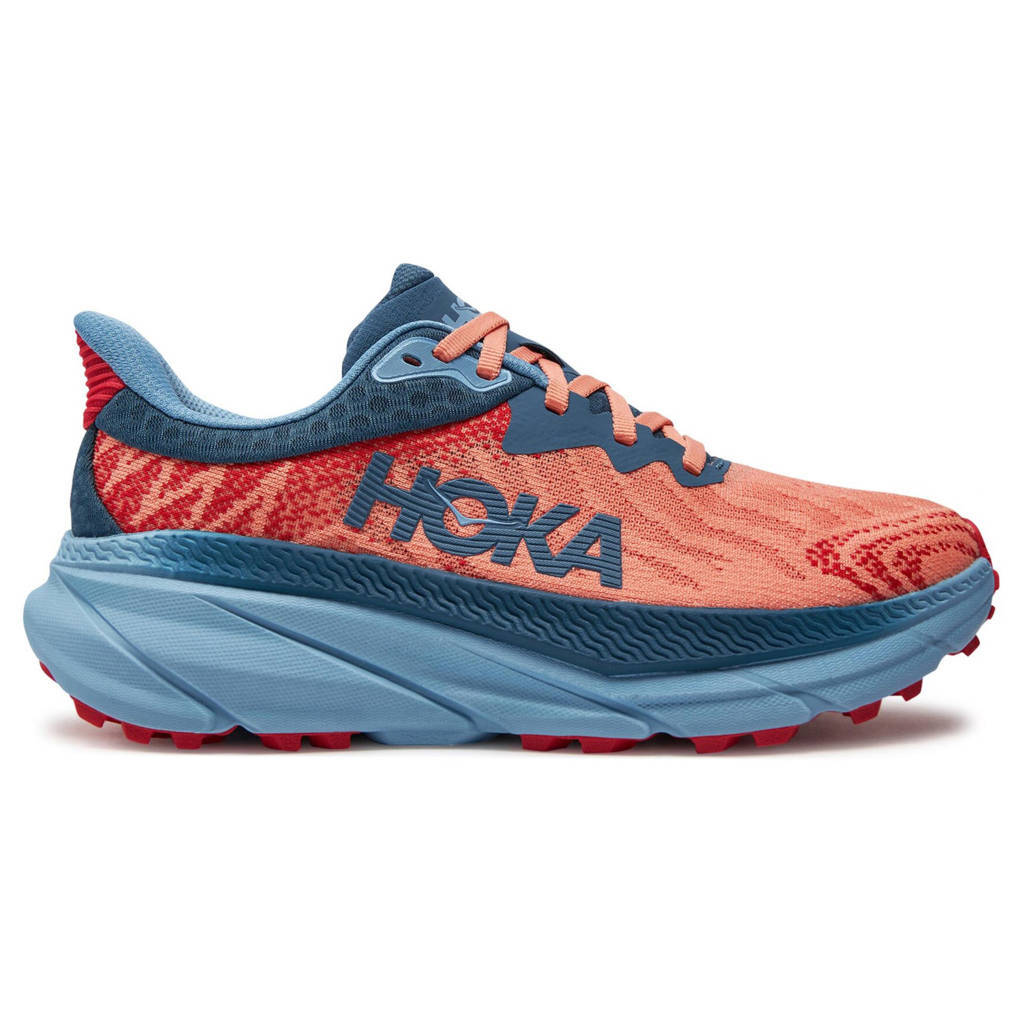 Hoka One One Challenger ATR 7 Textile Womens Sneakers#color_papaya real teal