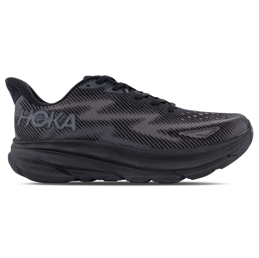 Hoka One One Clifton 9 Textile Mens Sneakers#color_black black