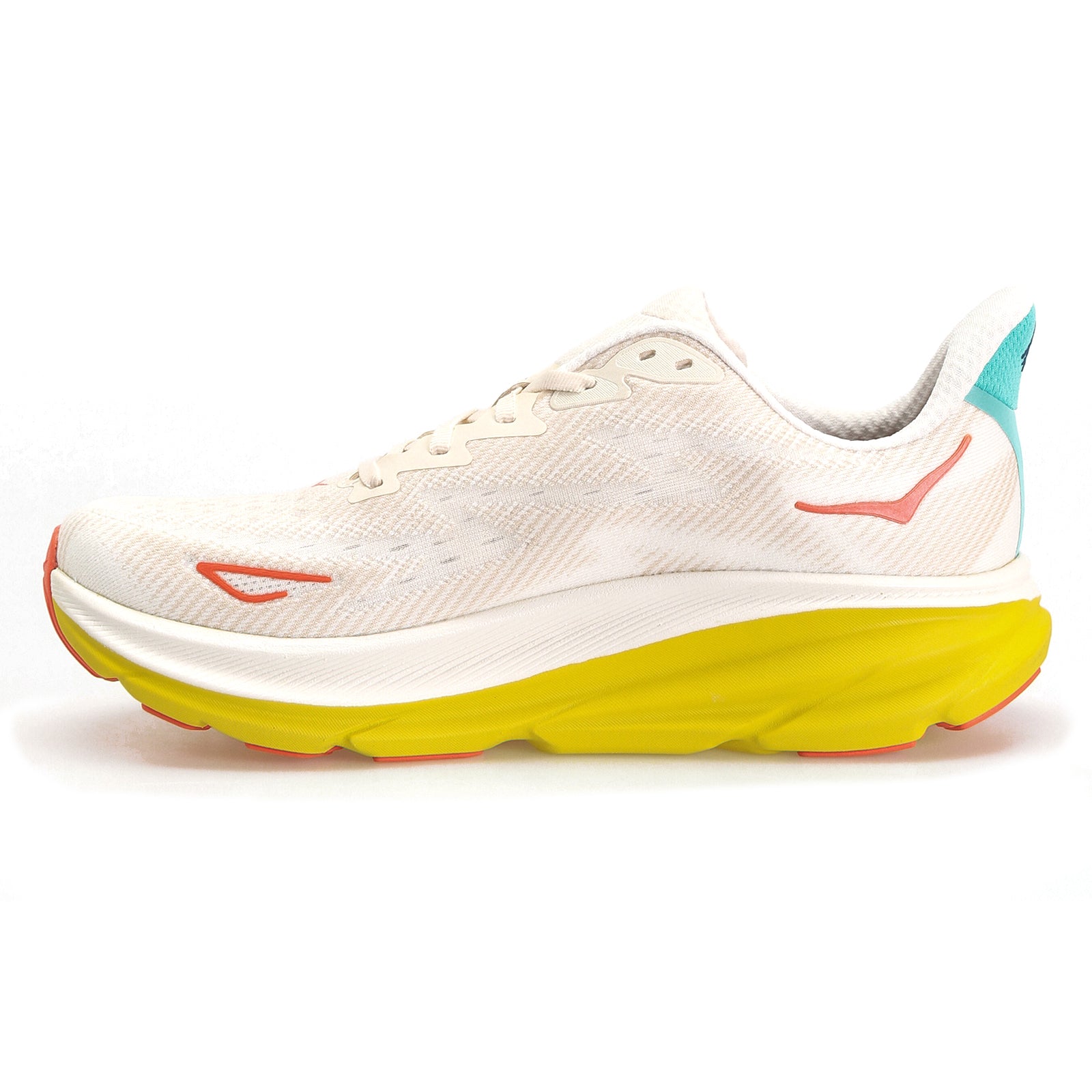 Hoka Clifton 9 Textile Mens Trainers#color_eggnog passion fruit