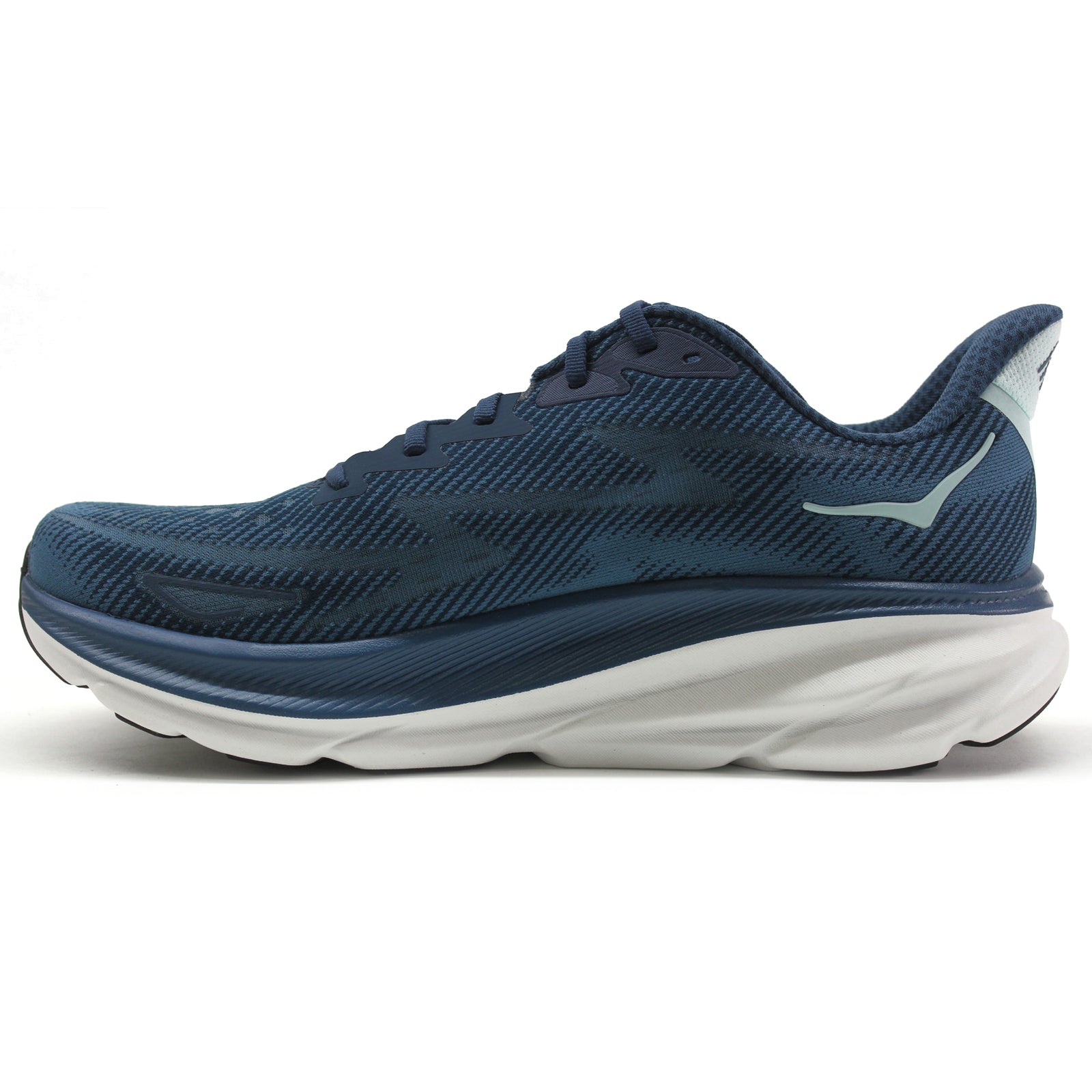 Hoka Clifton 9 1127895-MOBS Textile Mens Trainers - Midnight Ocean Blue Steel - 10.5#color_midnight ocean blue steel