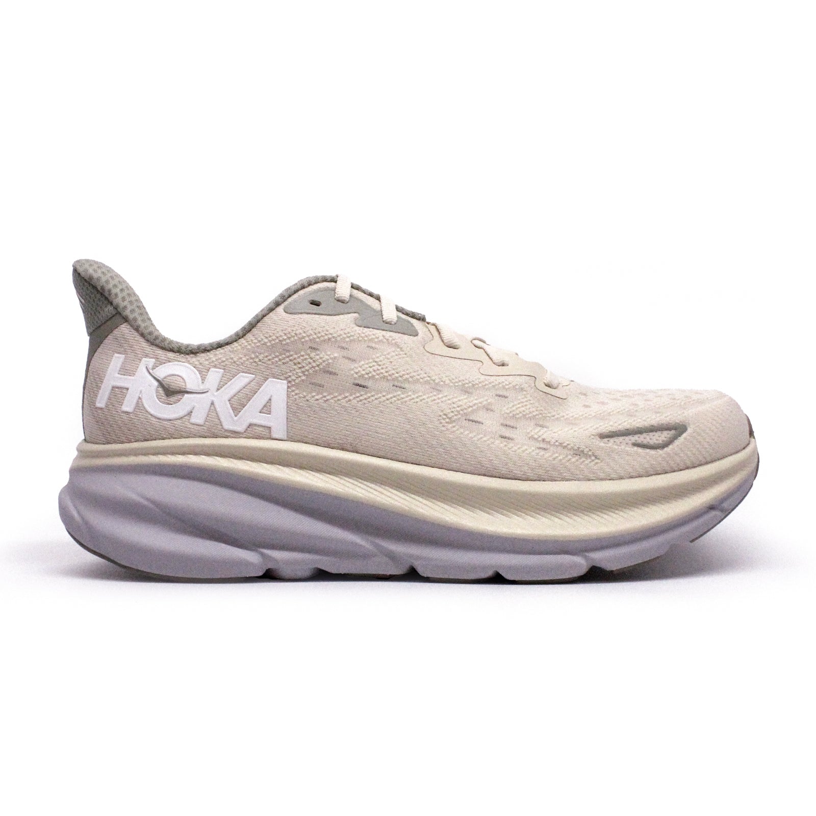 Hoka Clifton 9 Textile Mens Trainers#color_oat milk barley