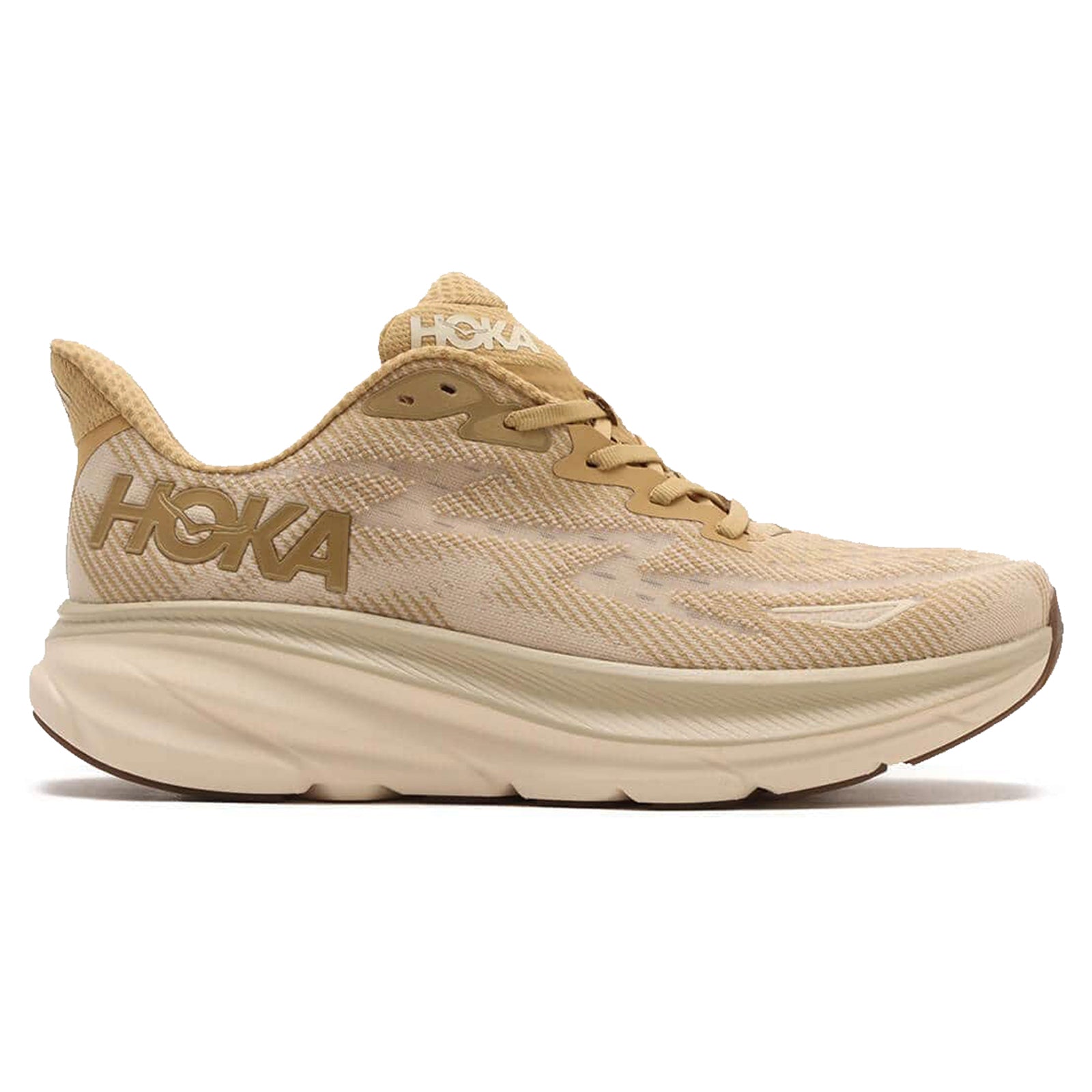 Hoka Clifton 9 Textile Mens Trainers#color_wheat shifting sand