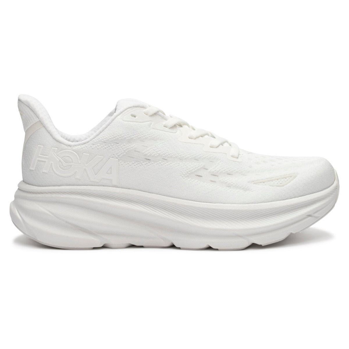 Hoka Clifton 9 1127896-WWH Textile Womens Trainers - White White - 8.5#color_white white