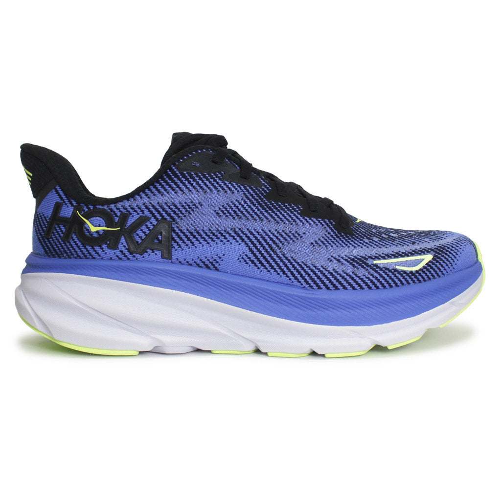 Hoka One One Clifton 9 Textile Womens Sneakers#color_black stellar blue