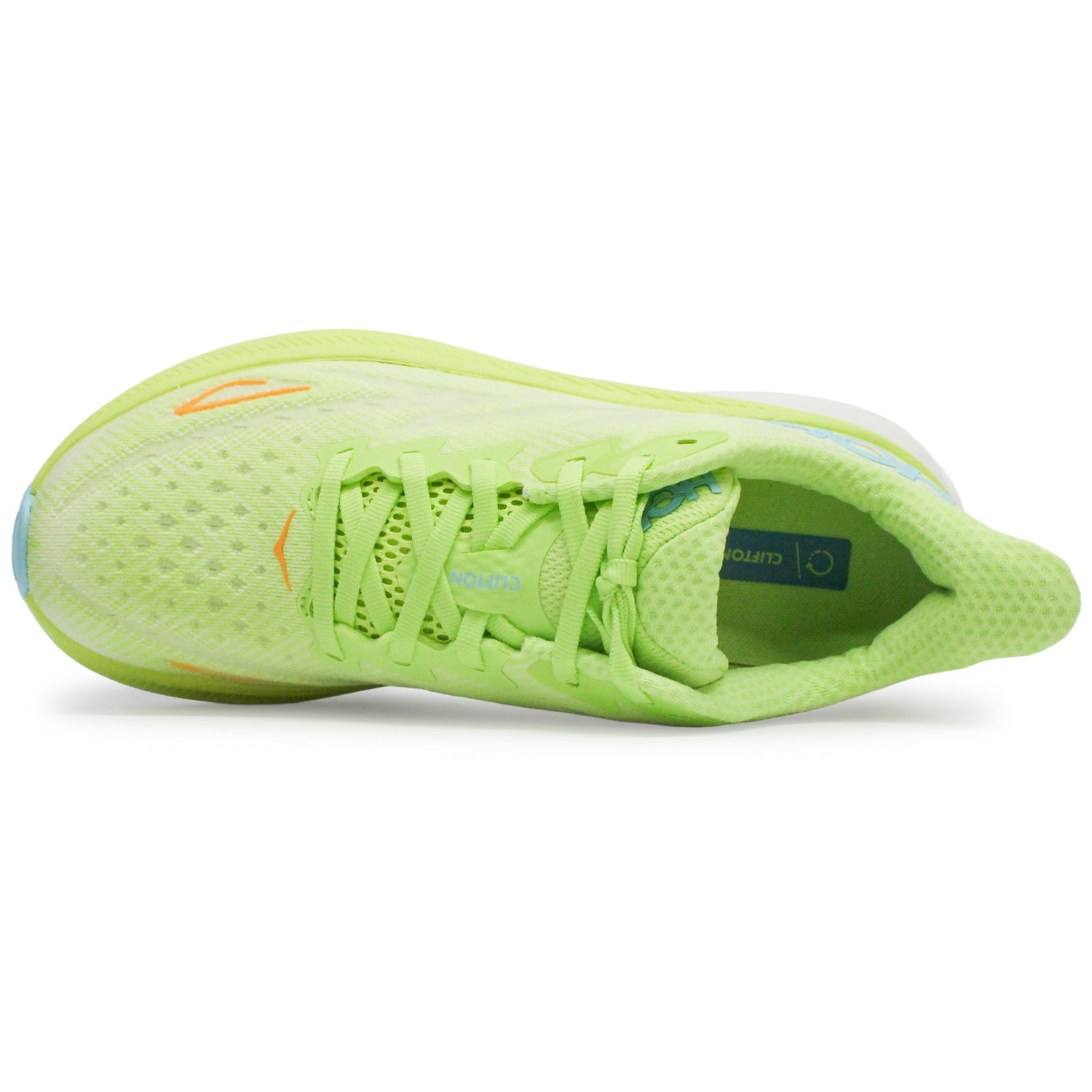 Hoka Clifton 9 Textile Womens Trainers#color_lettuce solar flare