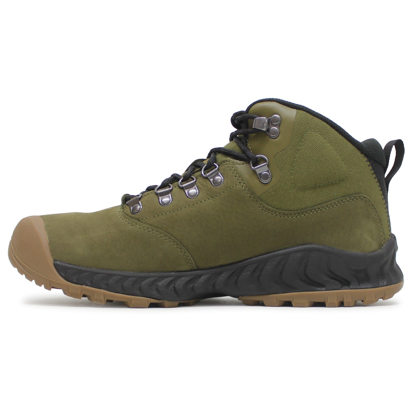 Keen NXIS Explorer Mid Waterproof Nubuck Leather Men's Lightweight Hiking Boots#color_dark olive black