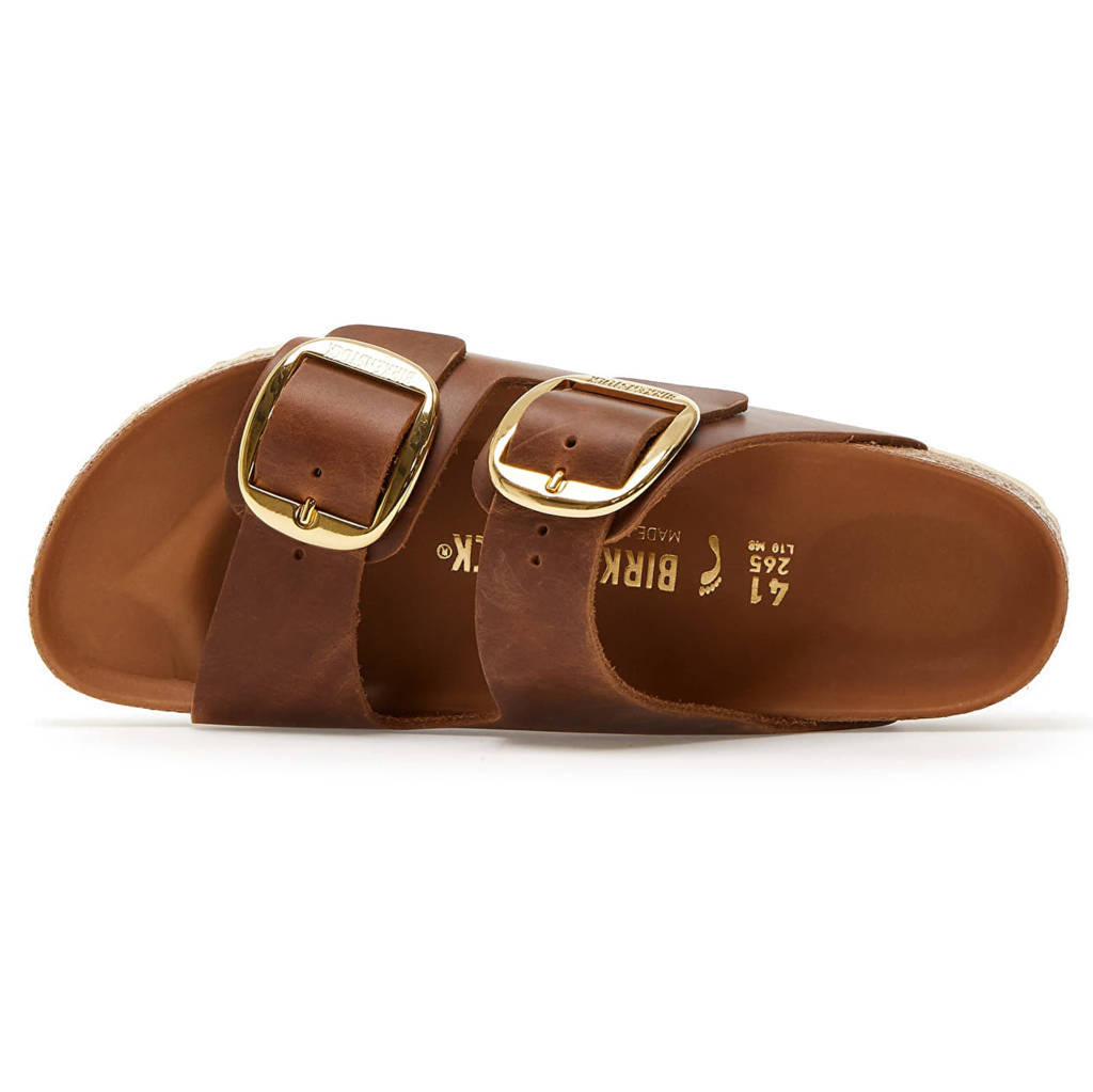 Birkenstock Arizona Big Buckle Oiled Leather Unisex Sandals#color_cognac