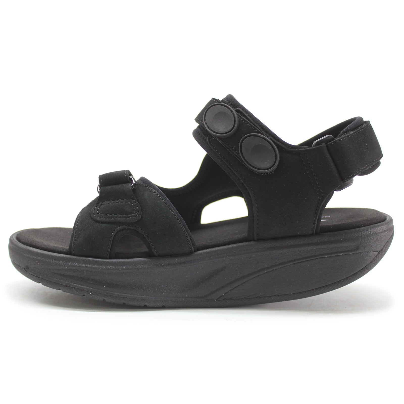 MBT Kisumu Classic 700823-03U Nubuck Womens Sandals - Black - 38#color_black