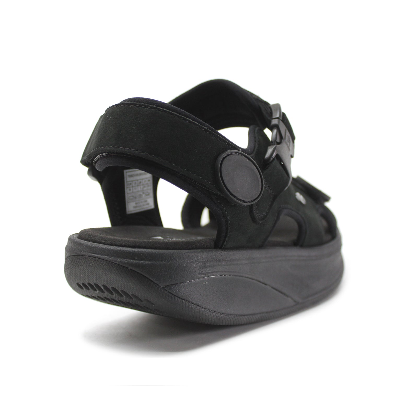 MBT Kisumu Classic 700823-03U Nubuck Womens Sandals - Black - 38#color_black