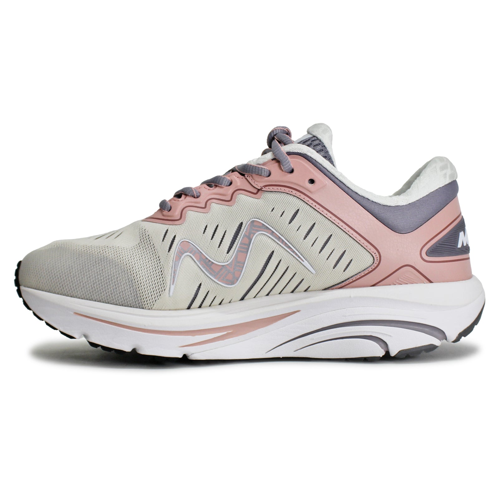 MBT 2000 II 703031-1606Y Leather Textile Womens Trainers - Ivory Peach - 40#color_ivory peach