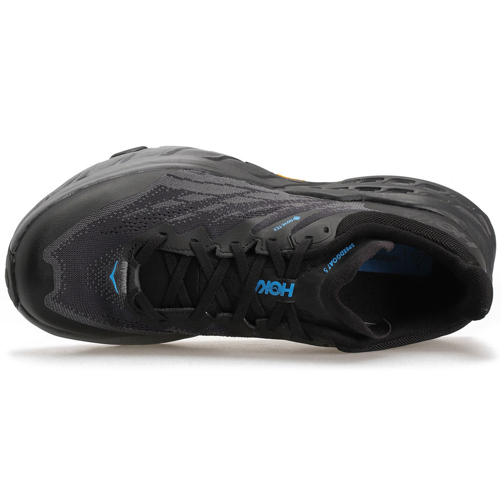 Hoka One One Speedgoat 5 GTX Textile Synthetic Mens Sneakers#color_black black