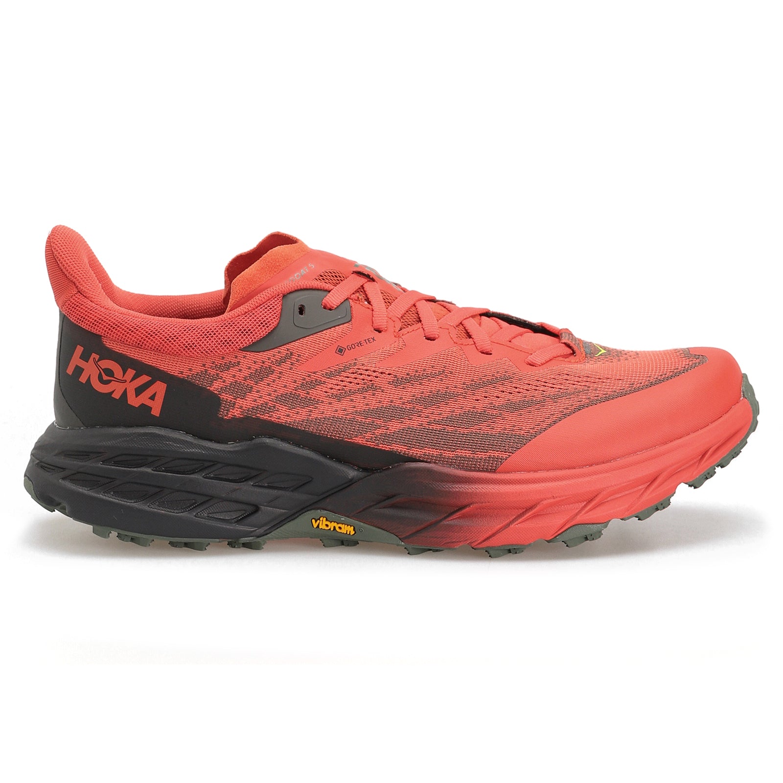 Hoka Speedgoat 5 GTX 1127912-FTHY Textile Synthetic Mens Trainers - Fiesta Thyme - 7.5#color_fiesta thyme